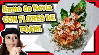 Como HACER RAMO DE NOVIA ARTIFICIAL  con rosas en goma eva  paso a paso [upl. by Silenay]