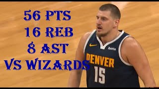 Nikola Jokic 56 Pts 16 Reb 8 Ast Denver Nuggets vs Washington Wizards HIGHLIGHTS [upl. by Enomed]