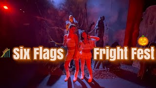 SixFlags Fright Fest mazes walk through  vlog [upl. by Dressler760]