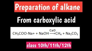 Preparation of alkane from carboxylic acid  alkane preparation [upl. by Ylluz621]