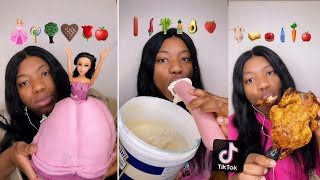 Emoji food copypaste in real foods eatingtiktok challenge [upl. by Angelia36]