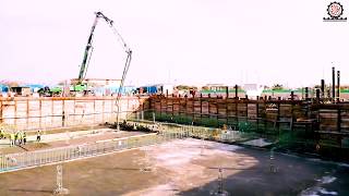 Time lapse video of raft foundation Concrete pouring [upl. by Oderfla]