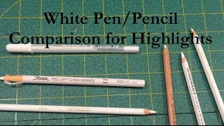 Using White Pens and Pencils in Watercolour Comparison Waterclour Highlights [upl. by Epillihp764]