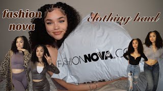 fashion nova haul🛍️  cute fall outfit ideas  staples [upl. by Ahsieyt401]