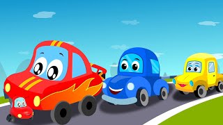 Car Race Tiny Red Car Police Car  More Kids Rhyme Videos For Preschoolers [upl. by Yrellav]