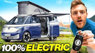 NEW £80k VW ID Buzz EV Camper Van Overnight REVIEW [upl. by Aneled992]