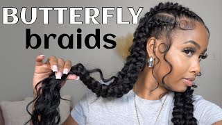 Butterfly Braids Tutorial  Easy Braided Hairstyles [upl. by Kcirdaed]