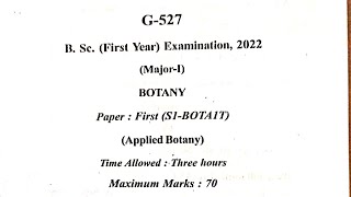 Botany majorl paperBSc 1st year2022According NEP [upl. by Sirromal283]