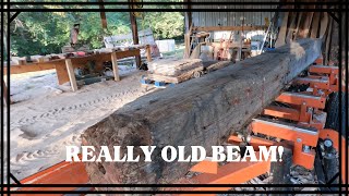 Cutting a REALLY OLD Wooden Beam [upl. by Johny]