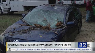 Hazlehurst neighbors see damage from Monday’s storm [upl. by Anirrok]