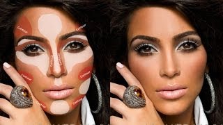 How To Highlight and Coutour Face With POWDER MakeupKIM K CONTOURING Tutorial  SuperPrincessjo [upl. by Ahseryt299]