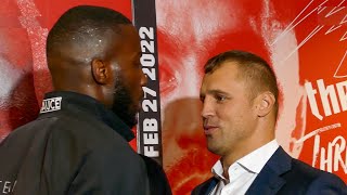 LAWRENCE OKOLIE VS MAIRIS BRIEDIS FACEOFF AHEAD OF EVENTUAL UNIFICATION CLASH [upl. by Bogart186]