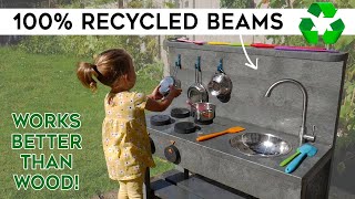 Recycled PLASTIC vs WOOD  How to build a Mud Kitchen out of Plastic Waste [upl. by Saum]