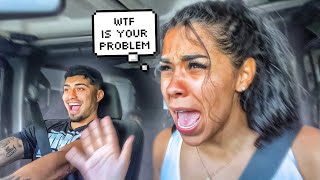 SLAMMING The BRAKES Every Time My GIRLFRIEND TALKS To See Her Reaction HILARIOUS [upl. by Ecyarg]