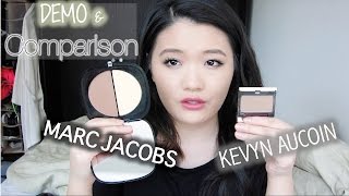 Marc Jacobs Instamarc Contour Powder vs Kevyn Aucoin Sculpting Powder ♡ Demo amp Comparison [upl. by Ohaus]