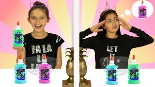 Twin Telepathy Slime Challenge 3 Color Slime Sis vs Sis [upl. by Nowujalo235]