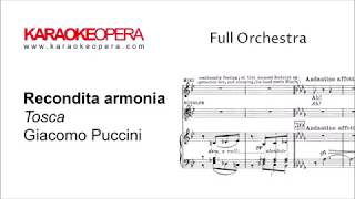 Karaoke Opera Recondita Armonia  Tosca Puccini Orchestra only version with printed music [upl. by Bergerac937]