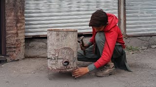 Amazing Traditional Wood Stove Making from Old Iron Drum [upl. by Binette]