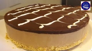 ¡sin horno Tarta fácil de Chocolate  Cheesecake de Chocolate  Tonio Cocina [upl. by Damita]