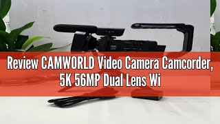 Review CAMWORLD Video Camera Camcorder 5K 56MP Dual Lens WiFi 3” 270° Rotatable 16X Digital Zoom To [upl. by Atahs768]