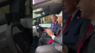 Trump rides in Cybertruck with Adin Ross [upl. by Katalin]