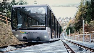 Neue Zugerbergbahn Bergfahrt Dezember 2022 Standseilbahn funiculaire funicular funicolare Seilbahn [upl. by Ecnedac516]