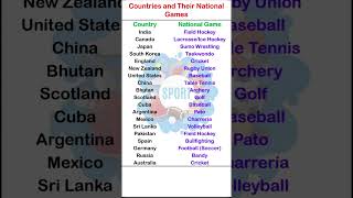 Countries and Their National Games🏏🏓 games usa national factsdaily shortsfeed olympicgames [upl. by Madalyn]