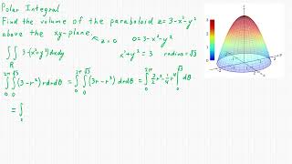 Polar Double Integral Example 3 [upl. by Ylera]