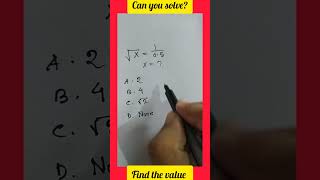 √x Find the value of X maths simplictiontricks mathstricks shortvideo vairalvideo [upl. by Notnroht]