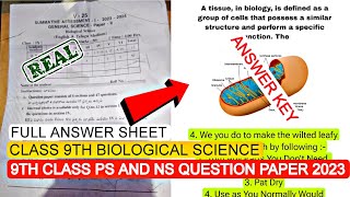 💯9th class sa1 ps and ns real question paper 2023 ll sa1 viral paper full answer key ll [upl. by Beaulieu105]