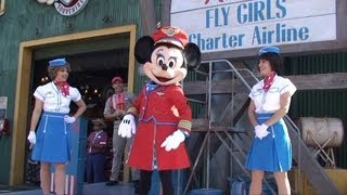 Minnies Fly Girls Charter Airline Show at Disney California Adventure Disneyland  w Minnie Mouse [upl. by Eerak]