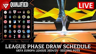 🔴 UEFA Europa League 202425 League Phase Draw Schedule amp Pots Draw Results [upl. by Beryl448]