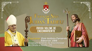 Momento Mariano e Santa Missa Solene de Encerramento da Festa de São Judas Tadeu  28102024  18h [upl. by Leicester]