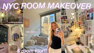 NYC BEDROOM MAKEOVER  ROOM TOUR new furniture amp decor 🪴 pinteresttiktok inspired transformation ✨ [upl. by Mitchael]