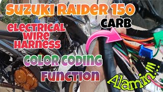 Suzuki Raider 150 Carb Electrical Wire Harness Color Coding and Functions Alamin [upl. by Per611]