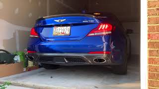 2019 Genesis G70 33T Muffler Delete  Cold Startup Launch Control Revs [upl. by Ansel]