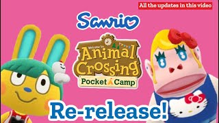 Sanrio Animal Crossing Pocket Camp Update Re Release All the features and villagers [upl. by Tiphanie]