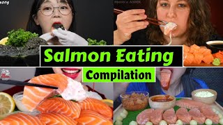 ASMR SALMON SASHIMI NUCLEAR FIRE SAUCE SALMON SAUCE MUKBANG No Talking EATING SOUNDS [upl. by Normand]