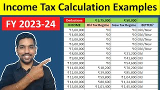 Income Tax Calculation ₹3 Lacs to ₹30 Lakh Examples in Hindi SOLVED [upl. by Kress746]