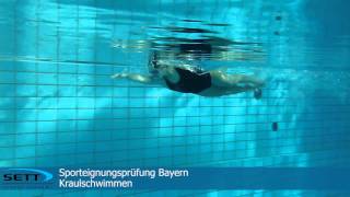 SPORTEIGNUNGSPRÜFUNG BAYERN  100 Meter  SCHWIMMEN  KRAUL  FREISTIL [upl. by Eilah]