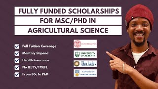 Fully Funded Scholarships for MScPhD in Agricultural Science [upl. by Nesline]