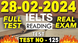 IELTS Reading Test 2024 with Answers  28022024  TEST NO  125 [upl. by Nelav]