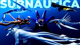 Subnautica Below Zero Size Comparison  Gargantuan Leviathan  3D Real Scale  3D Comparison [upl. by Lartnom876]