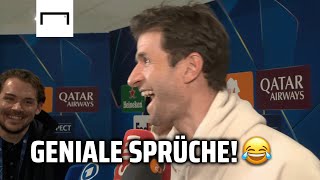 Müller sorgt für das lustigste InterviewEnde 😂  Donezk  Bayern 15  Champions League [upl. by Ardnaed816]