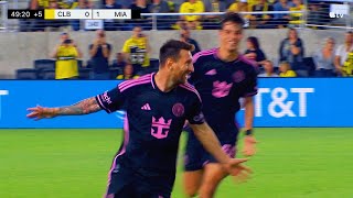 Lionel Messi FREE KICK GOAL makes a BRACE vs Columbus [upl. by Ellehcear]