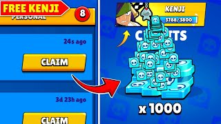 Unlock KENJI Now 💯 Free Credits in Brawl Stars  Expectation vs Reality [upl. by Cyma425]