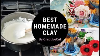 Best Homemade Airdry Clay and Tips to keep in mind  Cold Porcelain Clay On Gas Stovelamasa clay [upl. by Schnurr]