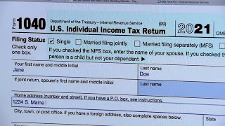 Tax tips Claiming stimulus check on IRS 2021 return  ABC7 Chicago [upl. by Macswan931]