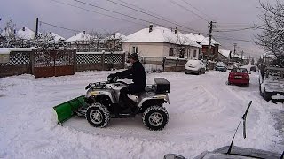 Snow Plowing with the Homemade ATV Snow Plow [upl. by Radnaxela]