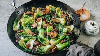 Bok Choy And Mushroom Stir Fry Recipe [upl. by Neit94]